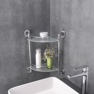 Полка для ванной комнаты РМС A9010 двойня угловая хром